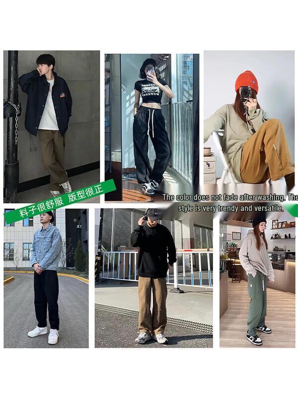 Dingfengbaoluo Men's Loose Straight Leg Cargo Pants HK9208