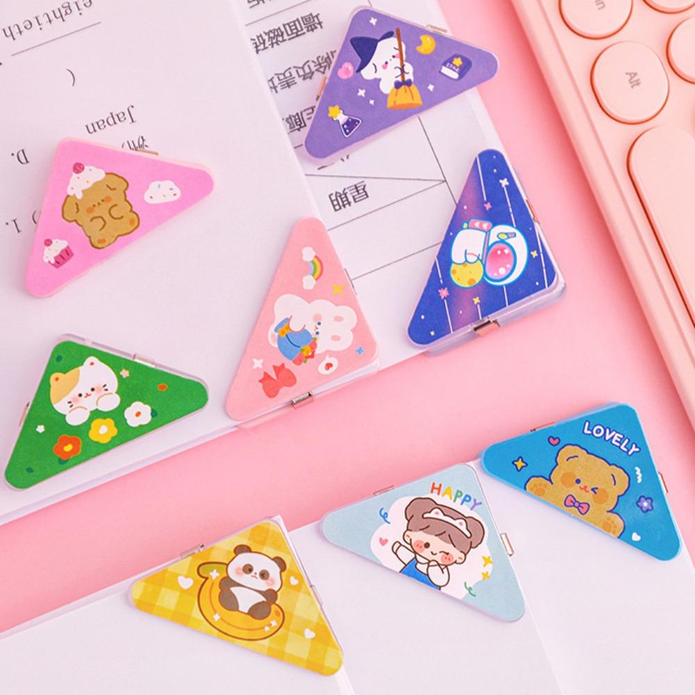 

5 шт. настольный органайзер Kawaii треугольный держатель для страниц фото зажим милый книжный уголок зажим для бумаги школа
