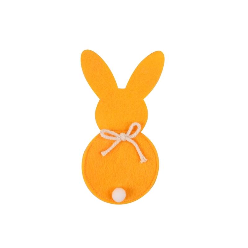 Cutlery Case Lovely Rabbit Cutlery Holder Cutlery Bag for Easter Christmas New Year Decor Non Woven Cloth Resuable 6PCS