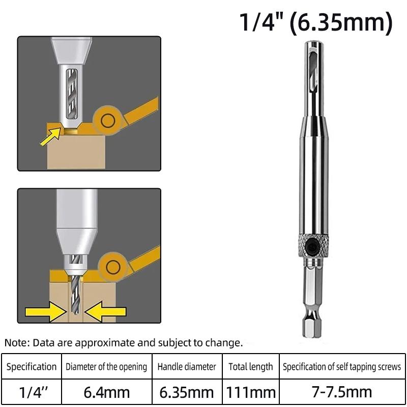 Self-Centering Hinge Twist Drill Bits HSS Different Sizes Window Doors Screw Hole Saw Woodworking Reaming Cabinet Tool