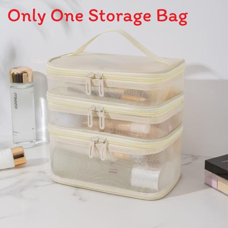 Travel Makeup Storage Bag With Mesh Nylon Large Capacity Perfect For Bathroom And Bedroom
