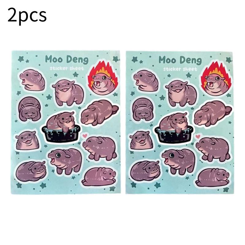 

Hippo Moo Deng 2025 Calendar Sticker Travel Hanging Wall Decoration Home Office Sticker