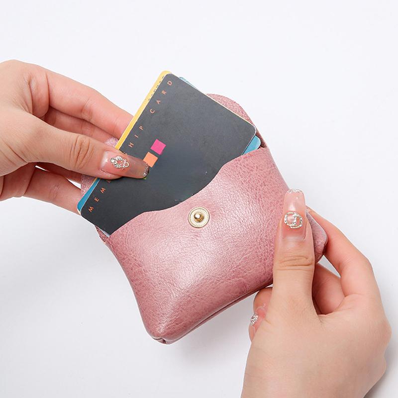 Simple Cute Coin Purse Portable Mini Data Cable Headphone Credit Card Mobile Phone Data Cable Key Organizing Bag Leather Wallet