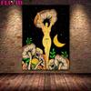 Goddess Mushroom And Witch Wall Art Decor Goddess Fairy Woman Witchy Psychedelic Vintage Poster And Prints Home Decoration No Frame
