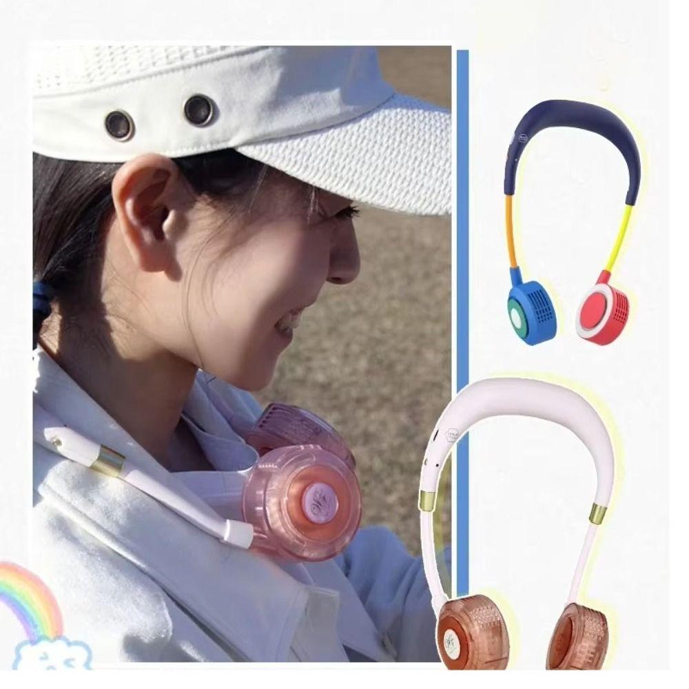 Lightweight Construction Portable Neck Fan Foldable Design Wearable Personal Fan  Daily Use