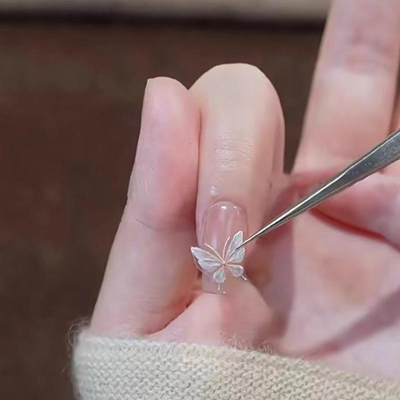 Czyste Pragnienie Muszla Światło Motyl Naklejki na Paznokcie Japoński Senny Motyl Noszący Design Artystyczny na Paznokcie Dekoracja DIY Akcesorium