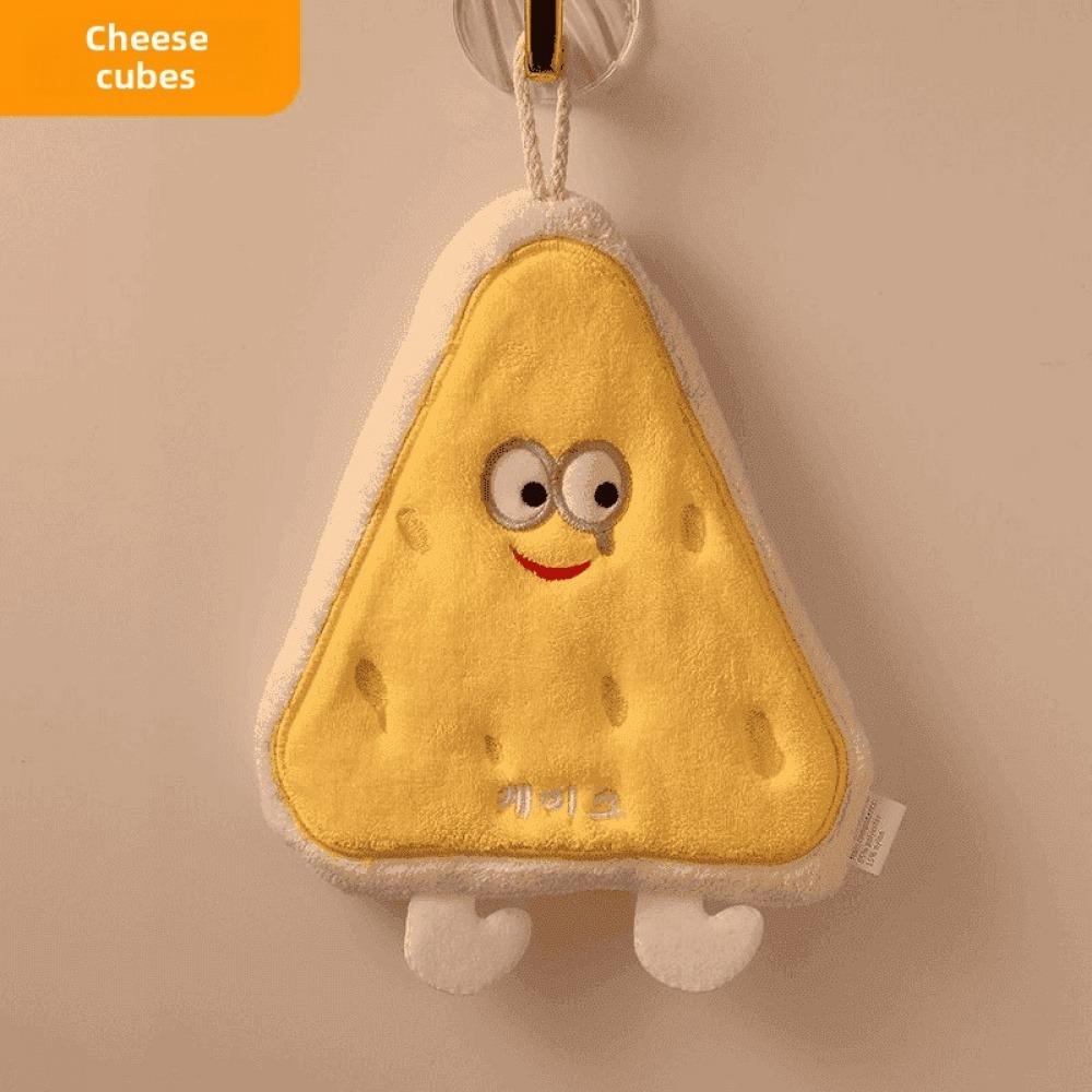 Cheese Coral Velvet Hand Wipes Cute Soft Absorbent Towel Kitchen Bathroom Bread Toast Slices Cookie Doughnut Hand Wipes