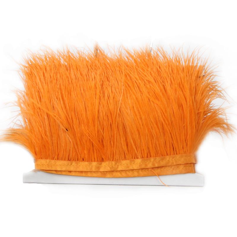 Feather1 Meter Fluffy Ostrich Feather Satin Trim Cloth Sideband 8-10cm Ribbon Fringe Suitable for Skirts / Dresses / Apparel Party DIY