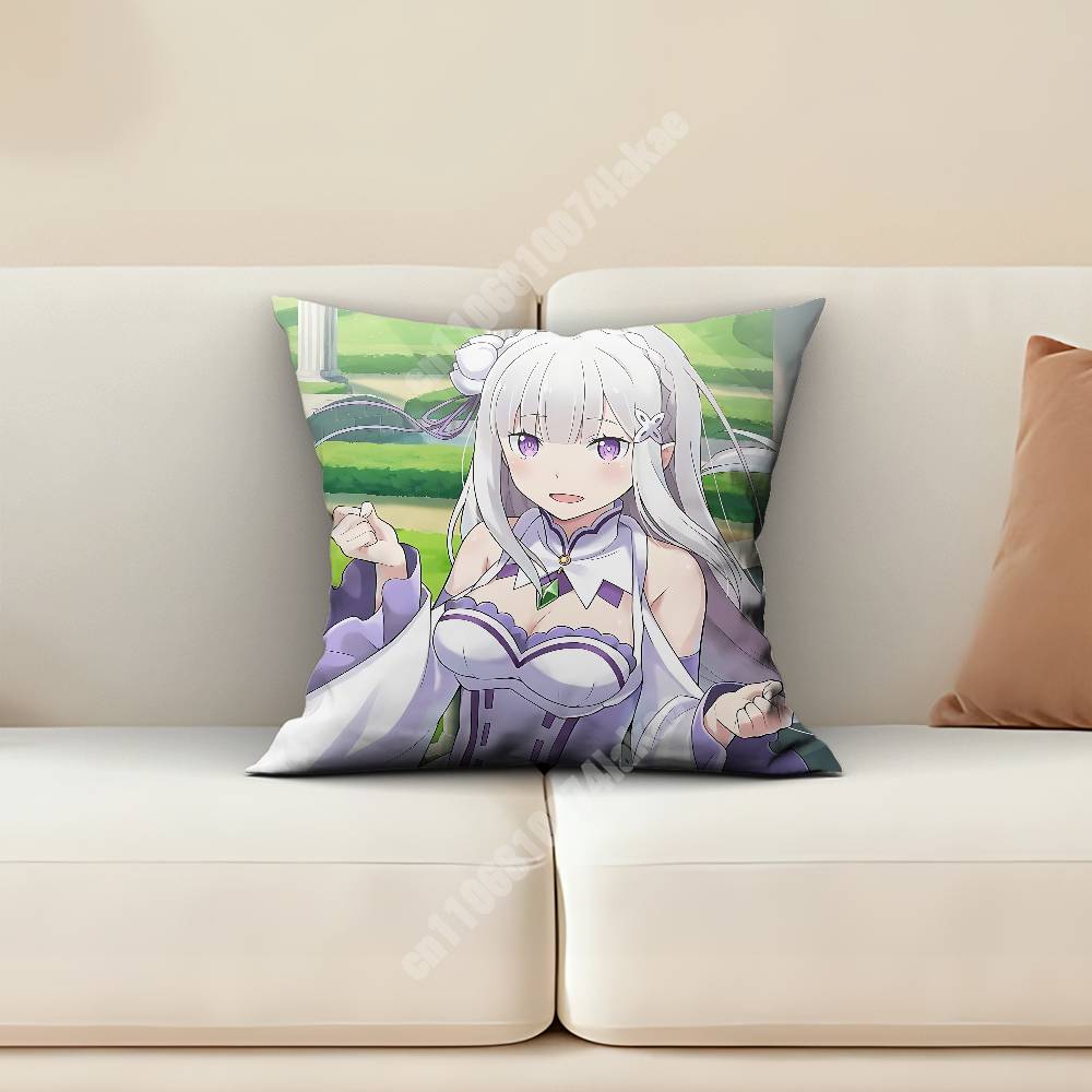 Emilia Re Zero Pillow Cover Sofa Couch Cushion Case Creative Workspace Accent Home Decor