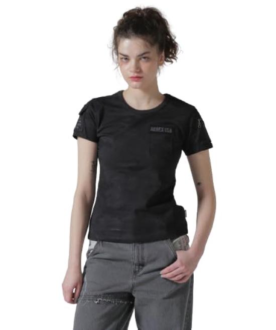 

AVIREX FATIGUE T-SHIRT WOMEN L 012 black camo 783-5935603