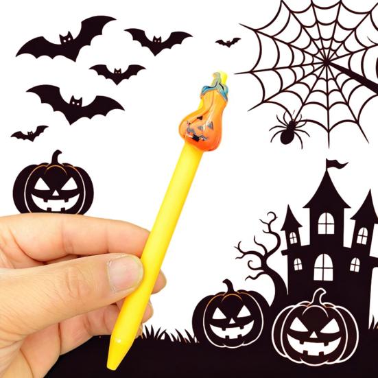 Gift for Halloween Lovers Ballpoint Pen, Cute Ghost Skull Pumpkin Retractable Gel Ink Unique Spider Web Pens 0.5mm Fine Point Writing Pen Party,