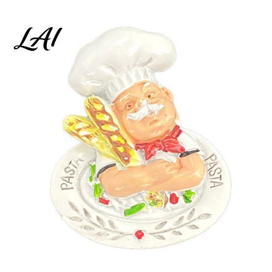 Recipe Holder Magnets 3D Cartoon Chef Refrigerator Magnet Resin Baker Decorative Fridge Memo Notes Photo for Home Decor Theme Ornaments