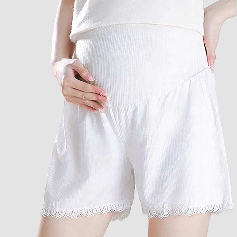 

Maternity Anti-Exposure Ice Silk Shorts - Summer, Loose, Plus Size, Casual Base Layer Pants M (below 120 kg) белый