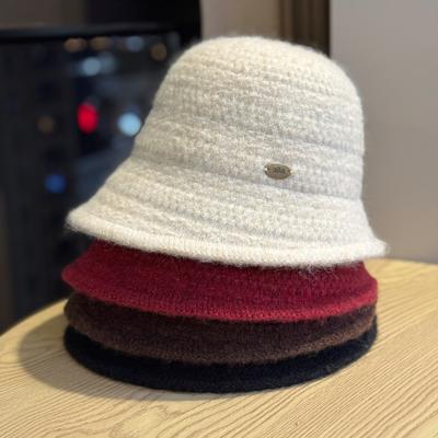 Korean Style Irregular Knitted Fisherman Hat for Women New Autumn and Winter Large Head Circumference Plush Warm Hat Basin Hat Trendy