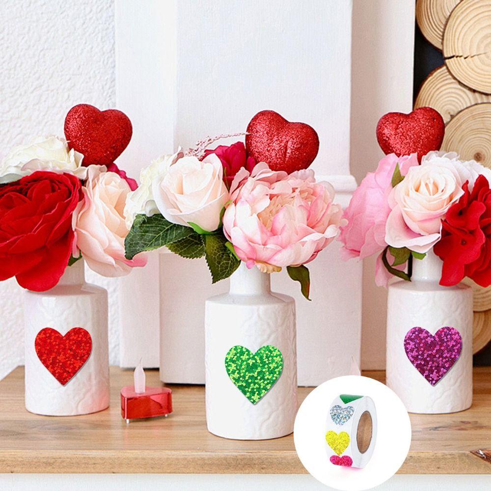 500pcs Gift Tags Love Heart Stickers Self-adhesive Exquisite Sealing Label Blank Handmade Reward Sticker Valentine's Day