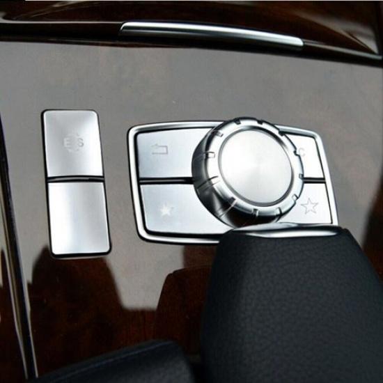 6Pcs Center Console Multimedia Button Cover For 14-15 Mercedes Benz E Class W212