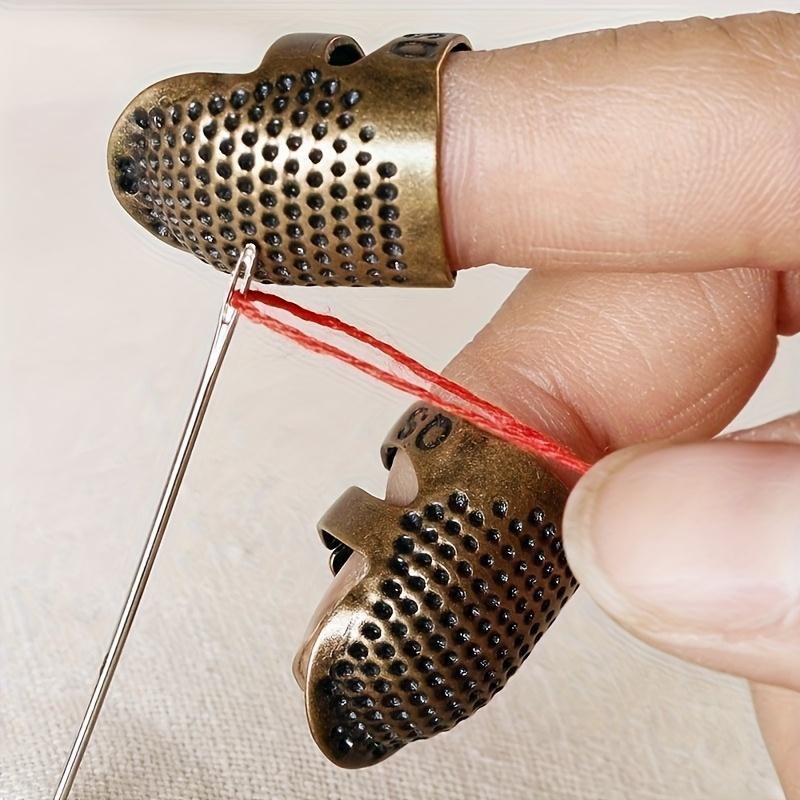 Sewing Thimbles, Adjustable Metal Sewing Thimble Rings, Finger Protectors for Handmade DIY, Bronze Metal Finger Shields