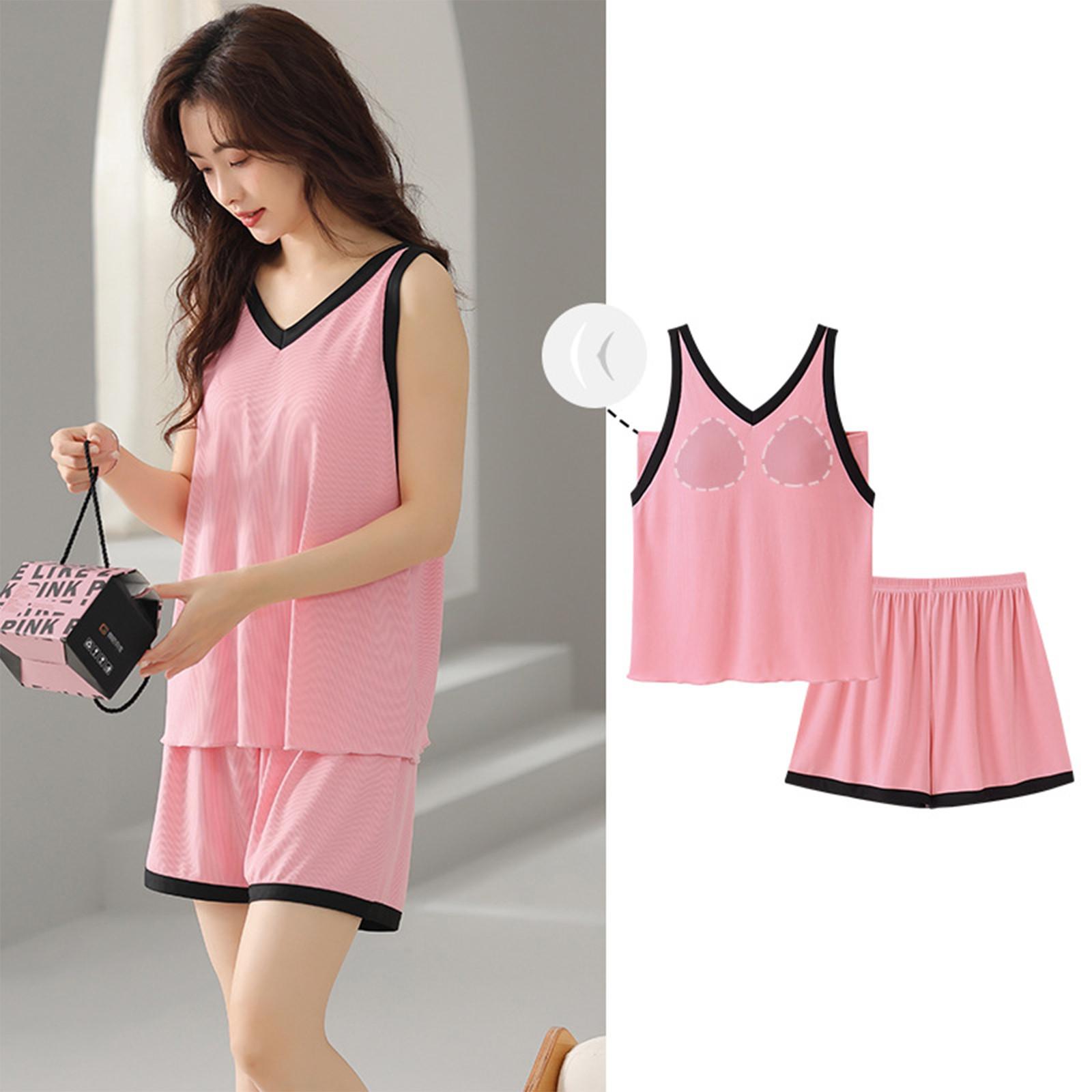 

Женский летний свободный жилет для пляжного отдыха с круглым вырезом и элегантной рубашкой с коротким рукавом и шортами XL розовый