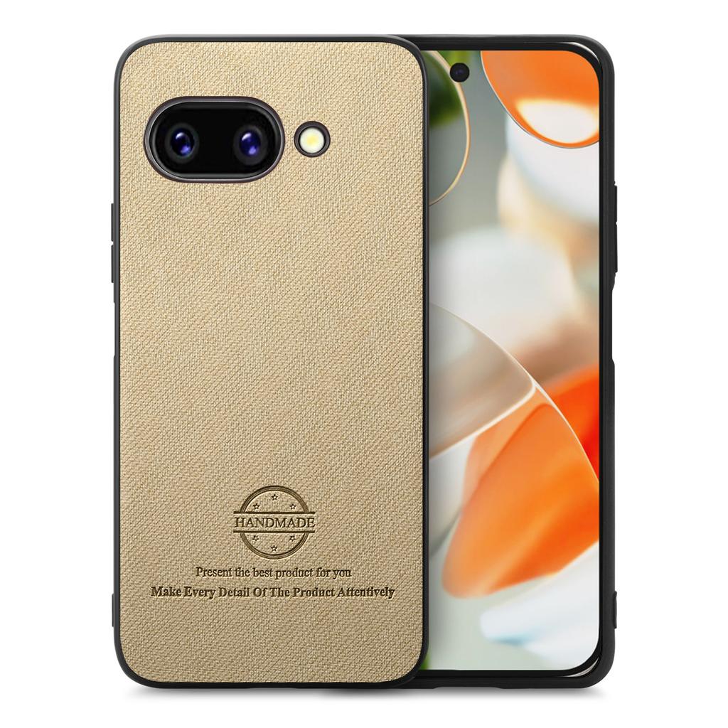 For Google Pixel 9a Leather Phone Back Cover with Cloth Texture
