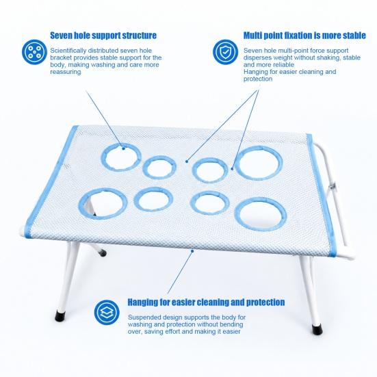 Dog Nail Clipping Assistant Pet Grooming Table with Foldable Stand, Adjustable Strap, Cat Hammock, 8-Hole Trimming Sling Washing Station for
