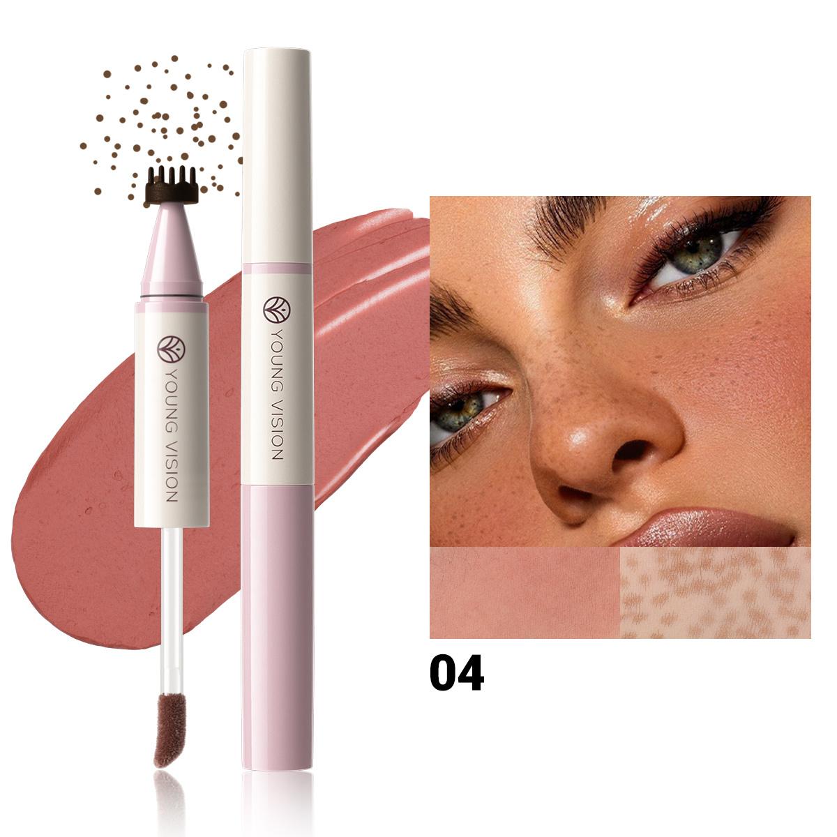 

YOUNG VISION 4 colors Waterproof & Sweatproof Blush Freckle Pen,4-in-1 Liquid Blush & Freckle Stamp for Blush Eyeshadow Lip Mousse