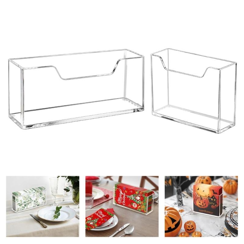 Clear Acrylic Napkin Organizers Stand With Space Saving Designs for Bathroom Kitchen Use