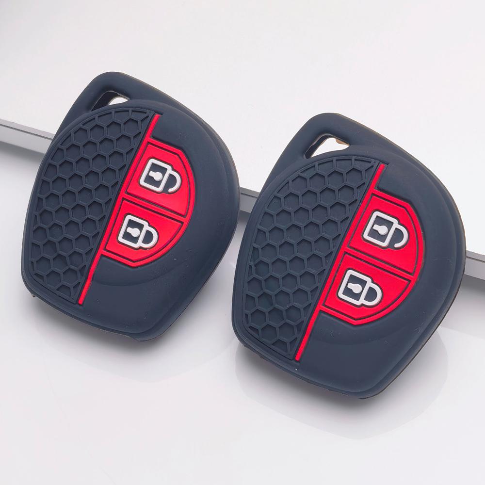 Silicone Car Key Fob Cover for Suzuki Swift Alto Jimny SX4 Vitara Ignis Celerio Dzire with Keychain Honeycomb Texture Shockproof Car Remote Key Sleeve