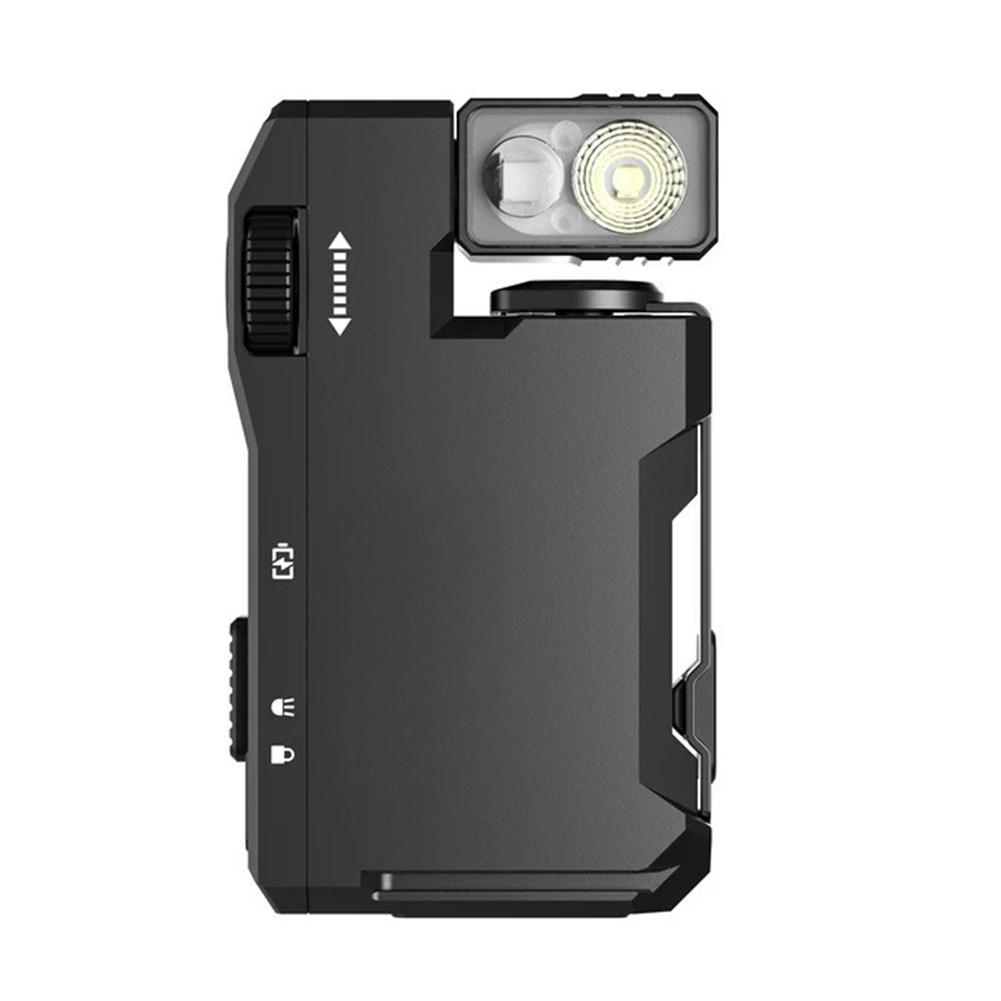 Rechargeable EDC Flashlight 400 Lumens Portable Flat Pocket Flashlight with RGB Light Mini Flashlight for Camping Emergency