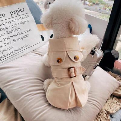 British Style Pet Dog Clothes Trench Coat Winter Thicken Jacket Coat Costumes Hoodies Clothes for Small Puppy Dogs Cat Clothing