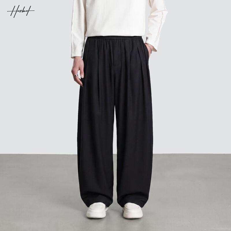 Men's Relaxed Fit Wide-Leg Trousers
