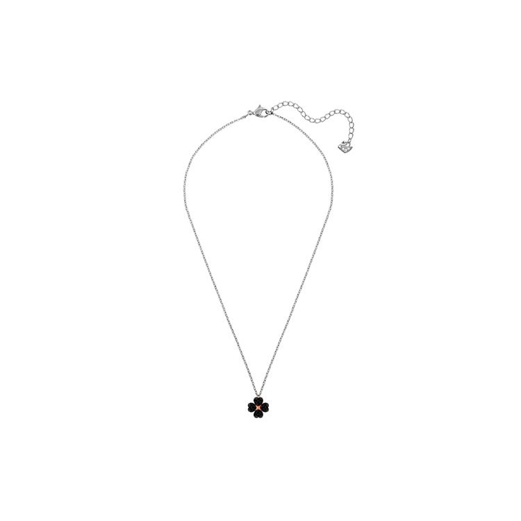 Swarovski Latisha Four-Leaf Clover Pendant Necklace Double-Sided Different Colors Women Necklace Silver Black Gold 5368980