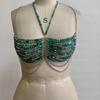 Pearls Body Chain Bra Multilayer Pearls Chest Chains Body Accessories Jewelry for Women Nightclub Raves Body Jewel