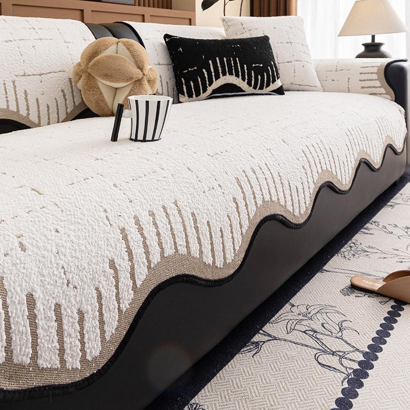 Machine Washable Irregular Plush Warm Sofa Cover For Winter Thickened Universal Anti Slip Anti Cat Scratch Seat Couch Cushion
