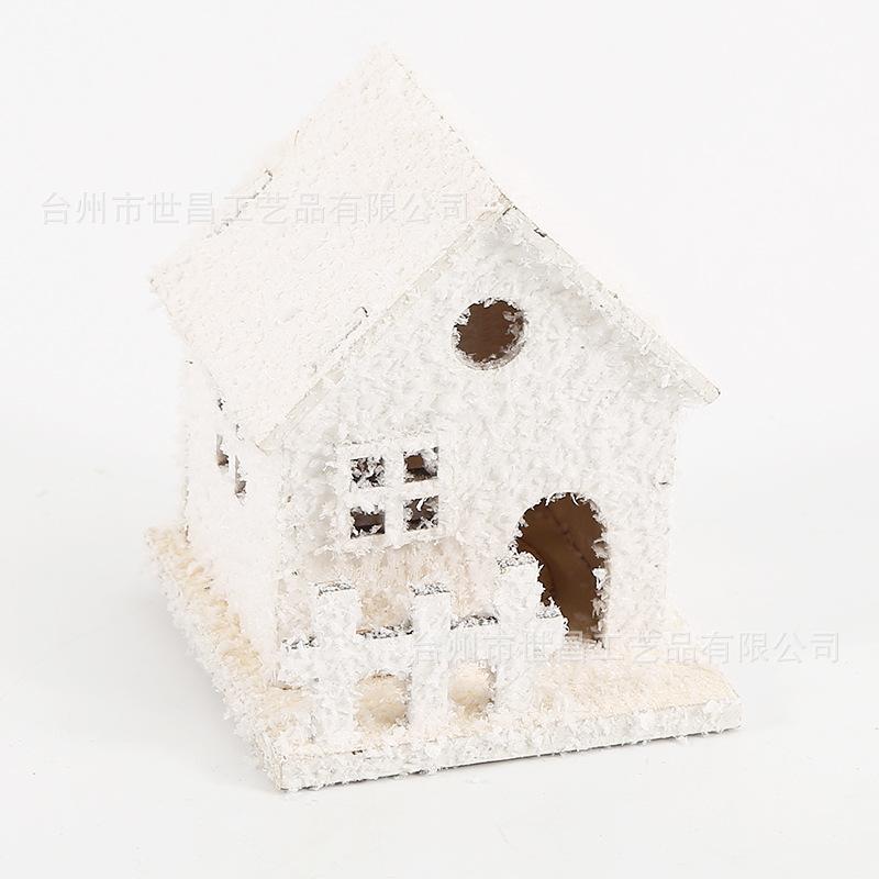 

LED Lighted Christmas Village Houses Xmas Snow Houses Wooden Winter Village Building Figurines Holiday Party Decor