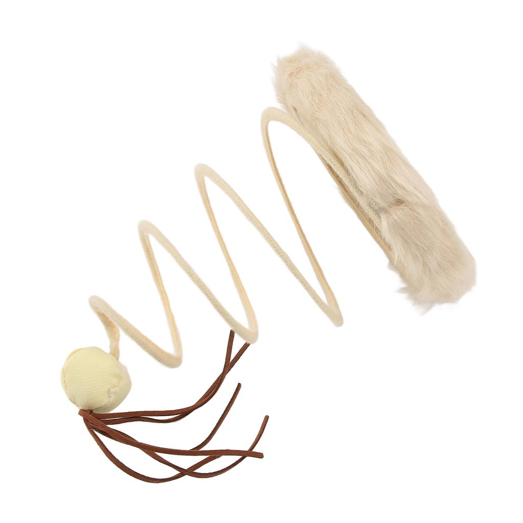 Spring Plate Cat Toy Foldable High Elasticity Stable Standing Interactive Cat Toy with Scratcher