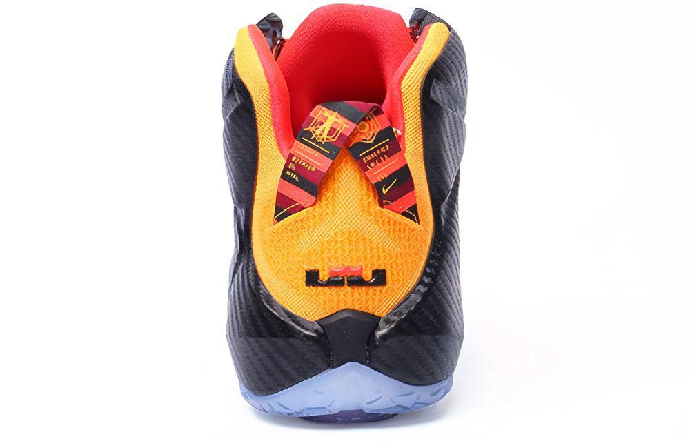 Nike Lebron 12 Basketball Shoes Men's Mid Top Black/Yellow 707781-830