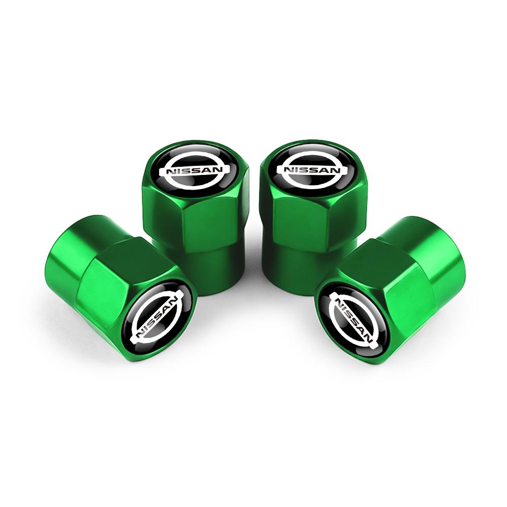 ATY1 Nissan Logo Car Wheel Tire Valve Caps Aluminum Dustproof Tyre Air Stem Covers For Nismo X-Trail Qashqai Teana Note Leaf Almera