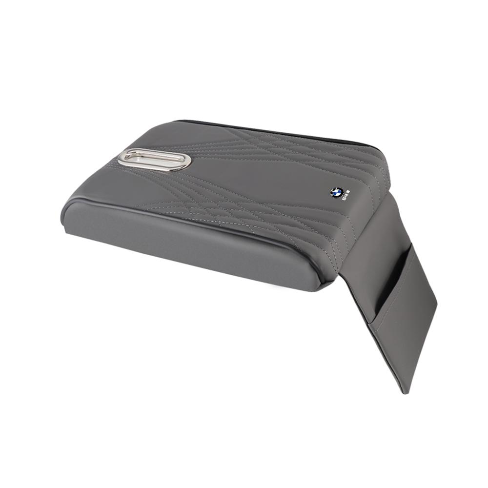 Car Armrest Cover PU Leather With Tissue Storage Memory Foam Height Pad Auto Center Armrest Protective Cushion Support For BMW