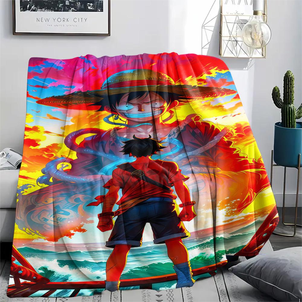 1pz Una Pezzo Monkey D Luffy Coperta in Flanella Fantasia Adatta a Tutte le Stagioni per Arredamento Casa Calore e Comfort Regali Regalo Festivo