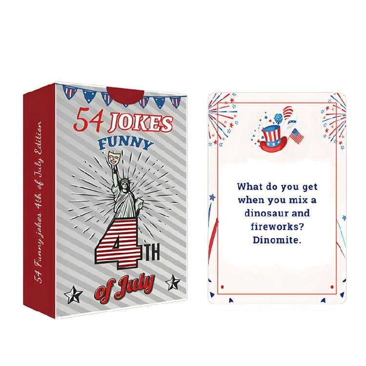 

54 Jokes Funny About 4th Of July Patriotic Joke Playing Cards For Independence Day Party Family Gatherings And Event белый