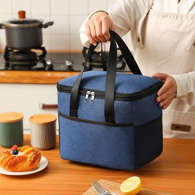 Große wasserdichte isolierte Picknick-Bento-Tasche aus Oxford-Gewebe mit Kühlakku