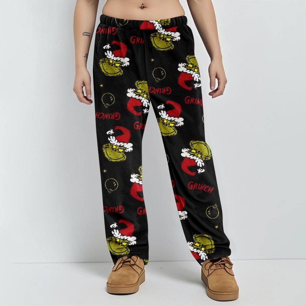 Pajama Pants Sleepwear Casual Drawstring Elastic Waist Pants Comfy Straight Yoga Loose Trousers