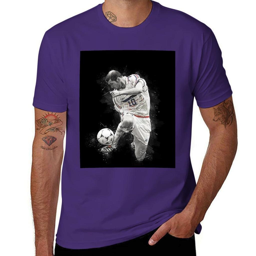 Zinédine Zidane 1#030422 T-Shirt kawaii Kleidung Anime Oberteile Schwergewichte Herren Grafik-T-Shirts Anime