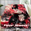 1PC Custom Name Cherry Blossom Geisha Beauty Outdooor Flannel Blankets Throw Blanket All-Season Throw Gift Bedspread for Couch, Bed, Camping Holiday B