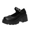 Japanese JK uniform shoes 2025 platform lolita muffin one-word buckle versatile explosion platform Mary Jane small leather shoes