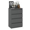 Chest of Drawers Matte Gray 60 CM TV Cabinet Furniture for Living Room Bedroom