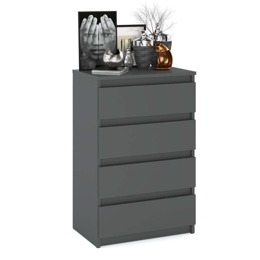 Chest of Drawers Matte Gray 60 CM TV Cabinet Furniture for Living Room Bedroom
