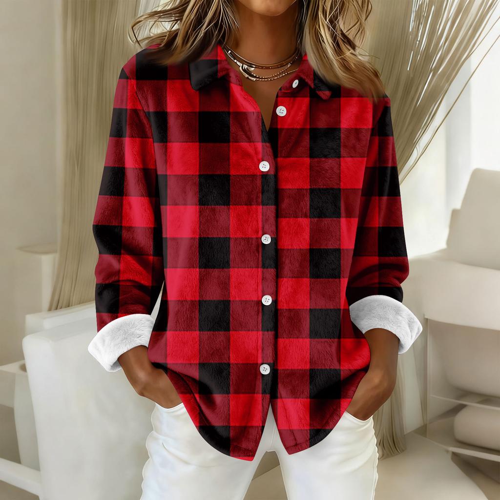 Dámská košile halenka s potiskem tlačítka s dlouhým rukávem ležérní základní košilový límec s běžným topem