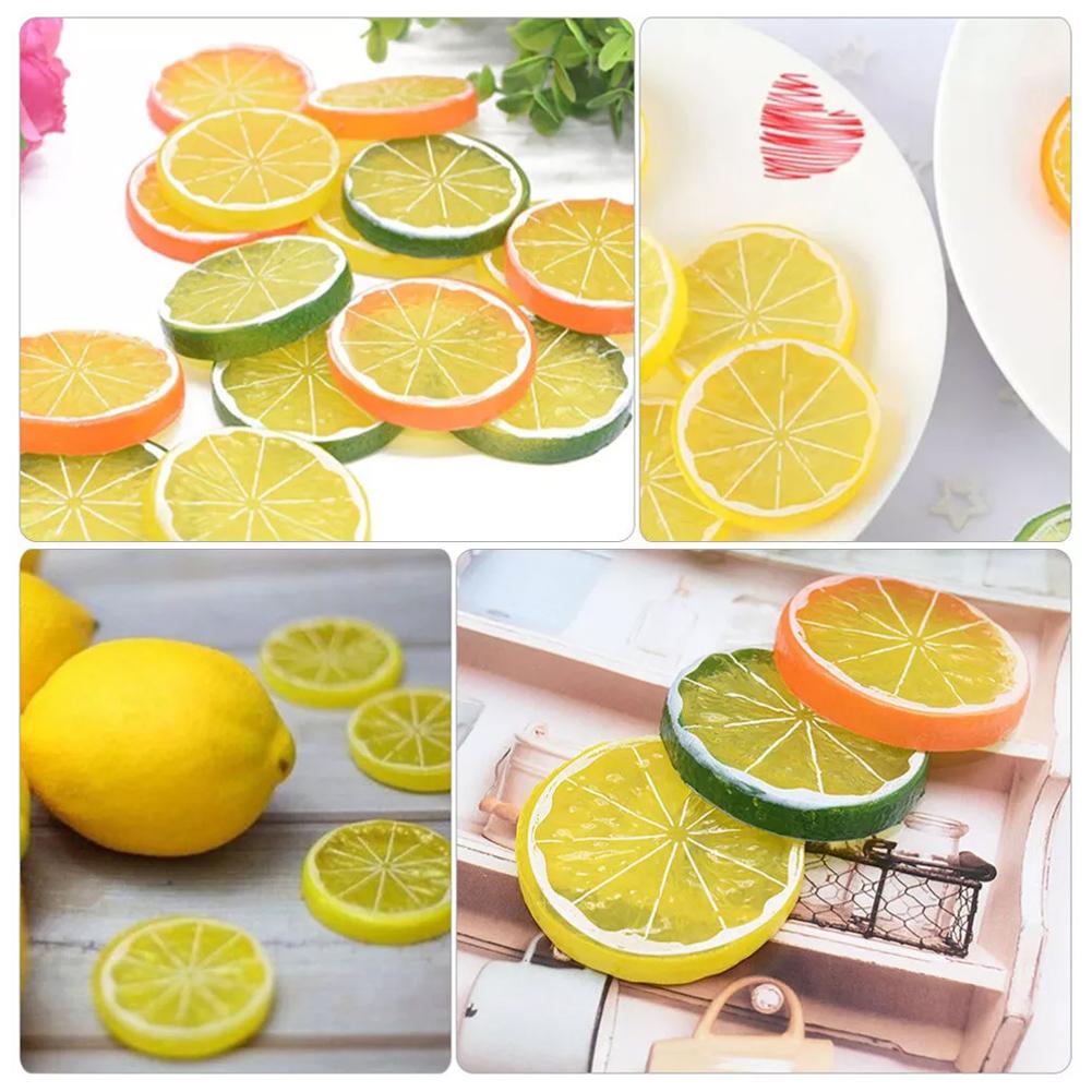 Artificial Lemon Slices Plastic Fake Lemon Slices High-Quality Material
