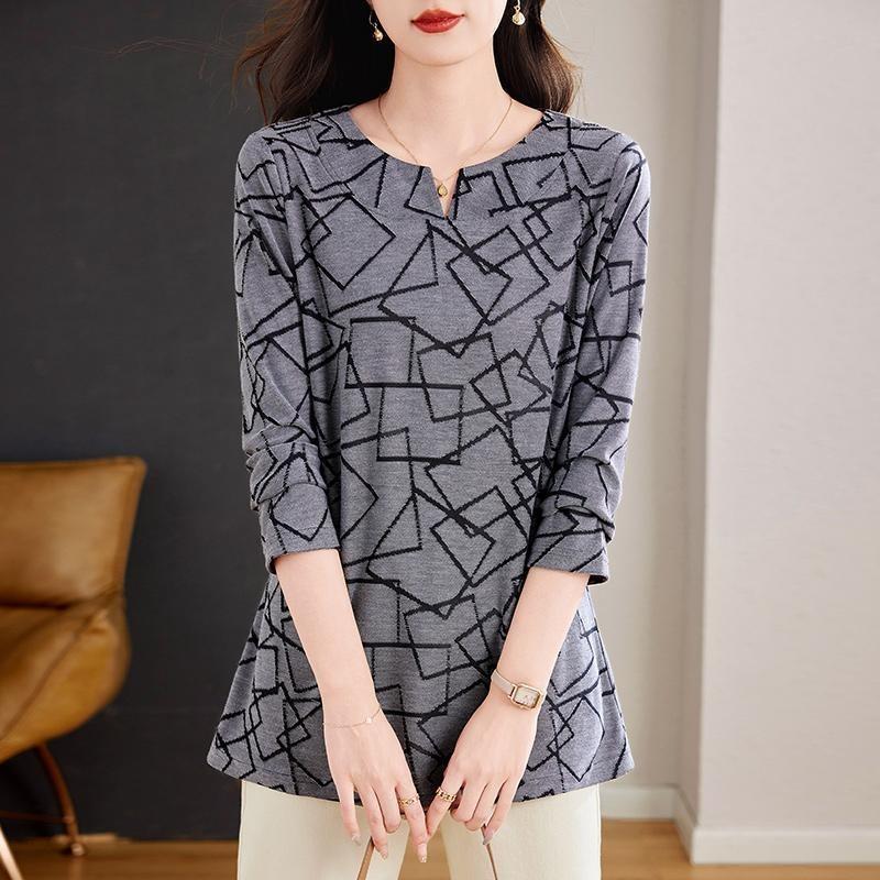 Large Size Long Sleeve Women's High-end Small Shirt Design Mid-length Fashionable Top for Women